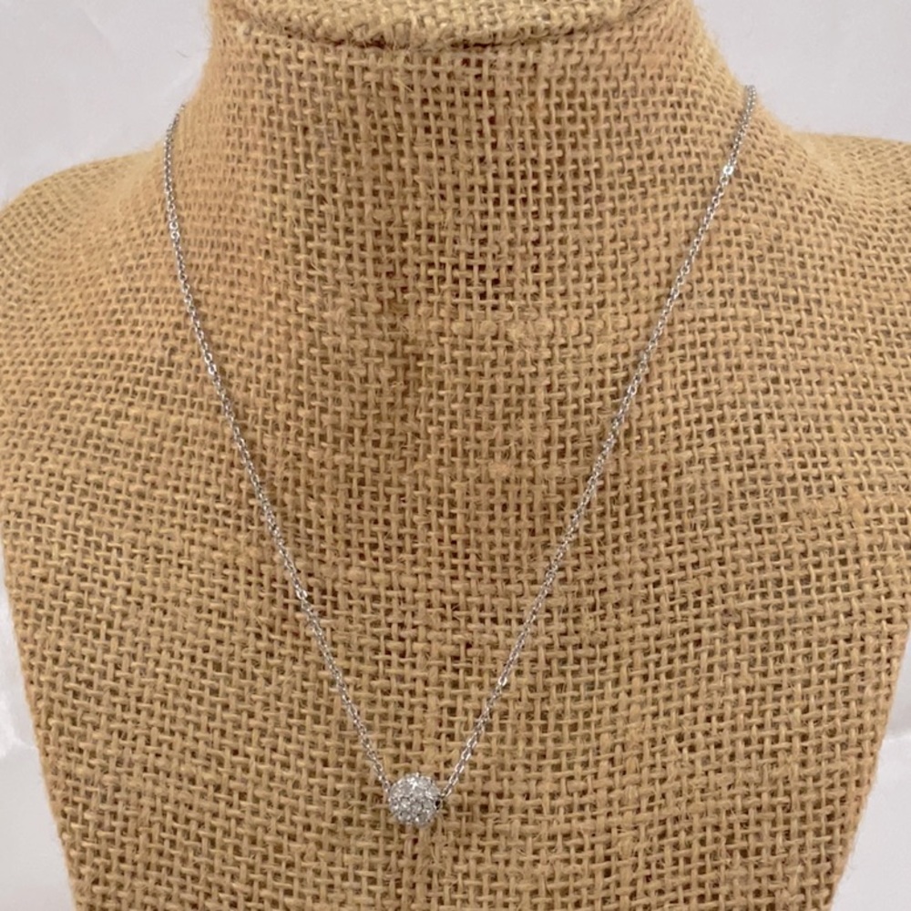 C&I Necklace Silver and Crystal. New.